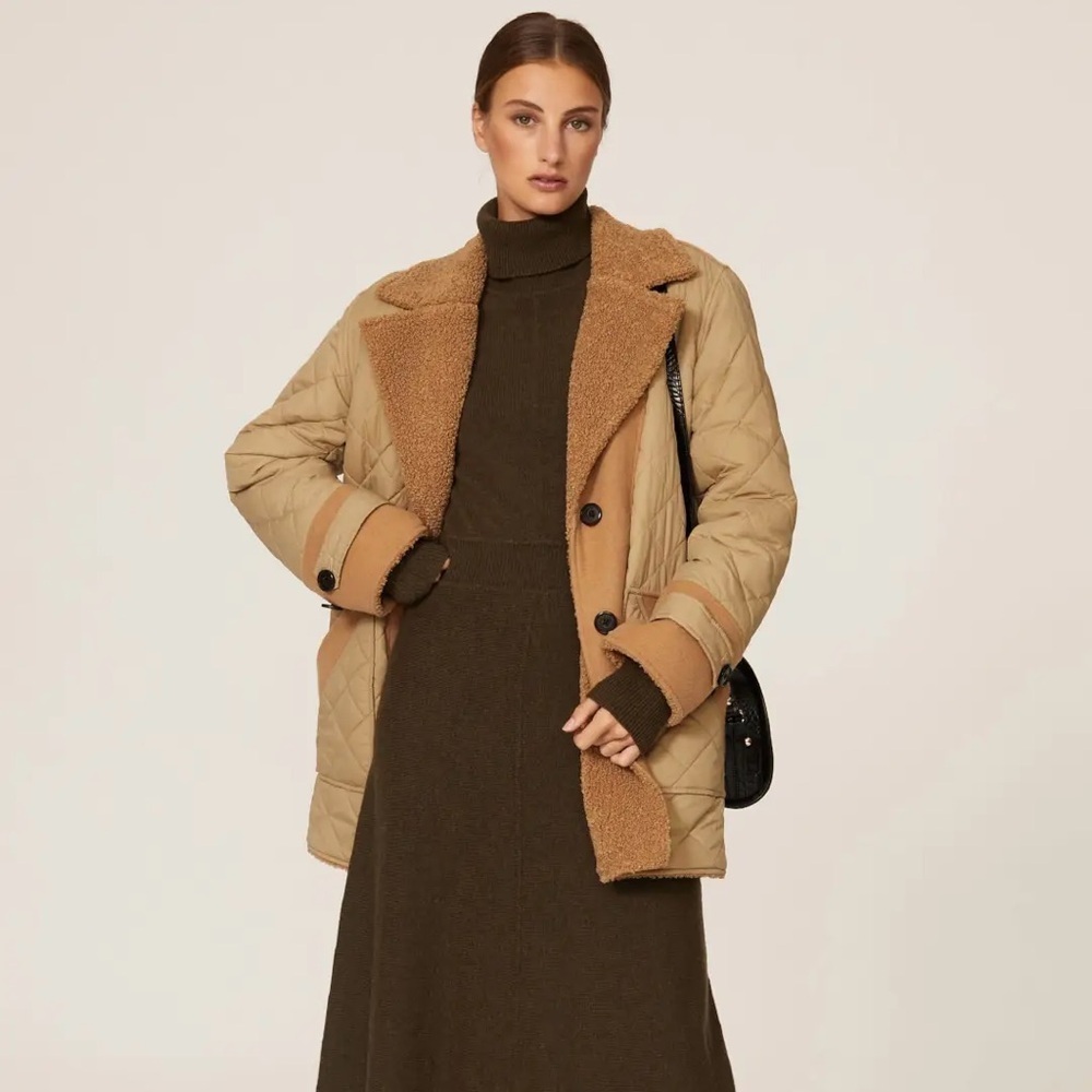 10 Crosby Derek Lam Faux Shearling Reversible Jacket Teddy Coat Size 8